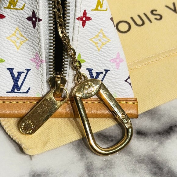 RARE Louis Vuitton Takashi Murakami Monogram Multicolore Berlingo Pouch White - Picture 10 of 11
